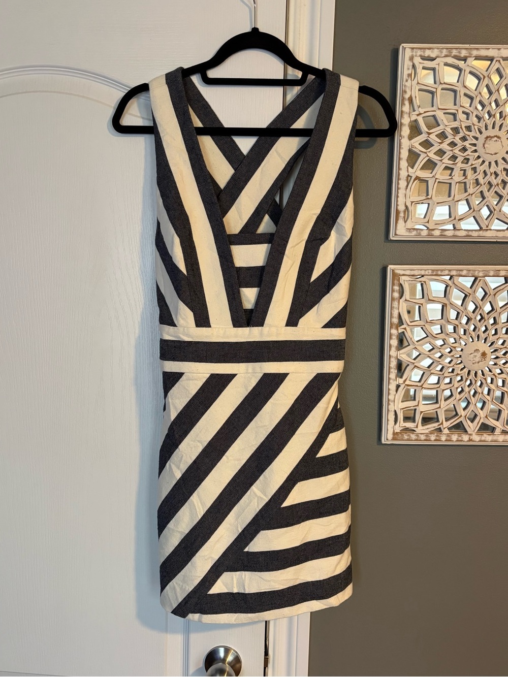 Milly Striped Cutout Mini Dress